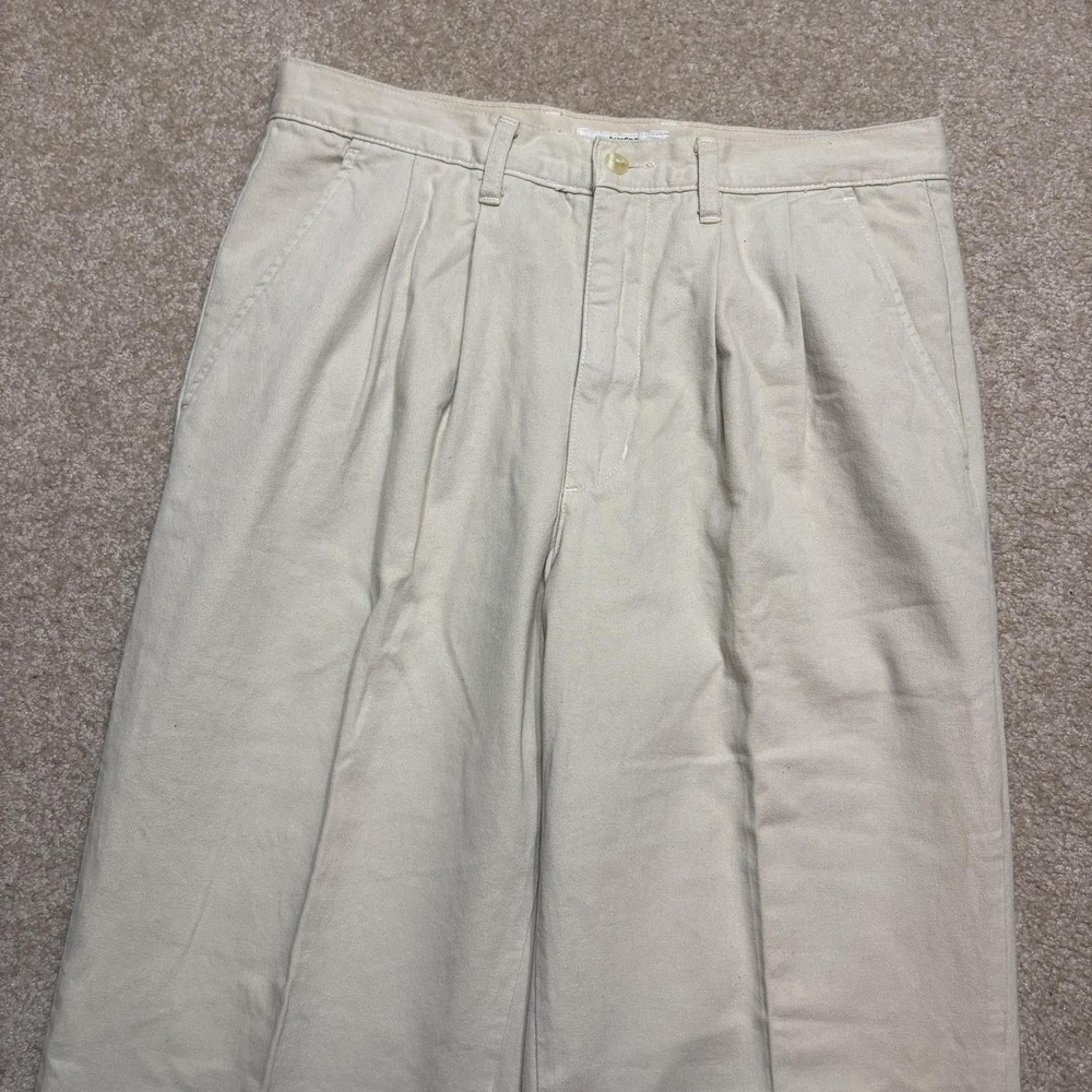 Vtg Guess Georges Marciano Pants Mens 32x32 Beige Pleated Chino USA Twill 80s - Picture 11 of 16